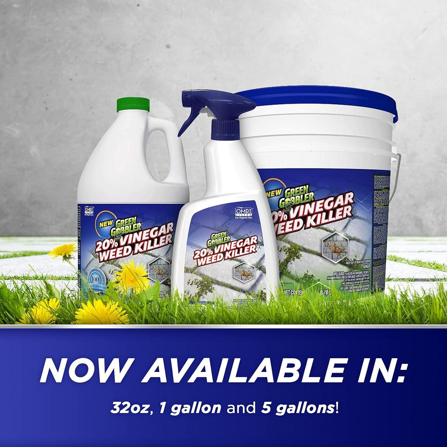 imageGreen Gobbler 20 Vinegar Weed ampamp Grass Killer  Natural ampamp Organic  Concentrated  1 Gallon Spray  Glyphosate Free Herbicide1 Gallon With Trigger