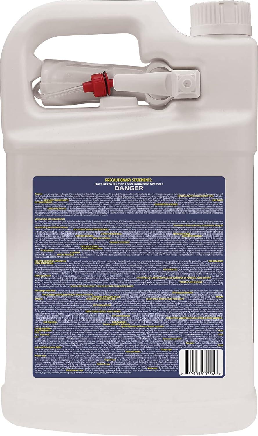 imageGreen Gobbler 20 Vinegar Weed ampamp Grass Killer  Natural ampamp Organic  Concentrated  1 Gallon Spray  Glyphosate Free Herbicide1 Gallon With Trigger