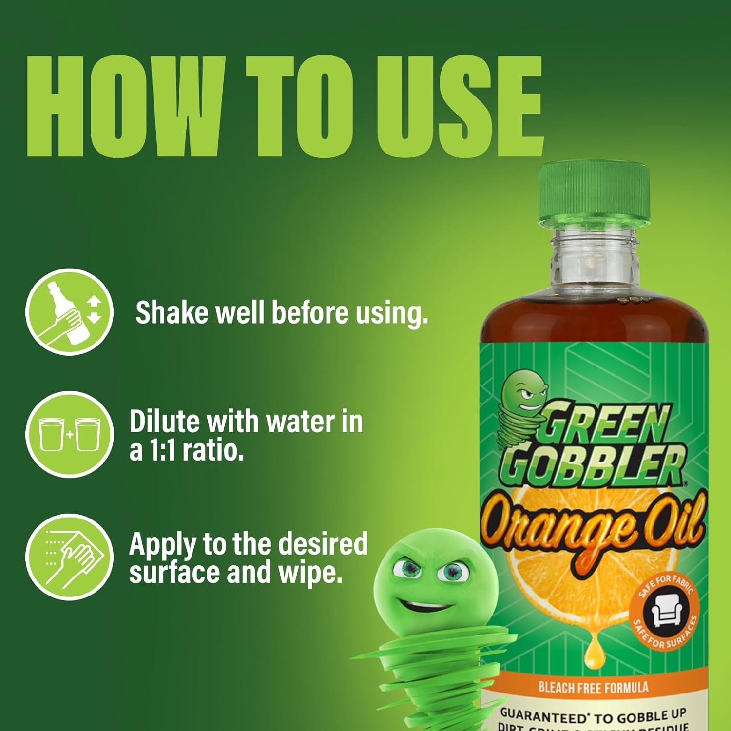 imageGreen Gobbler Cold Pressed Orange Oil Concentrate  225 oz DLimonene MultiPurpose Home and Outdoor Cleaner 2 PACK225 Fl Oz Pack of 2