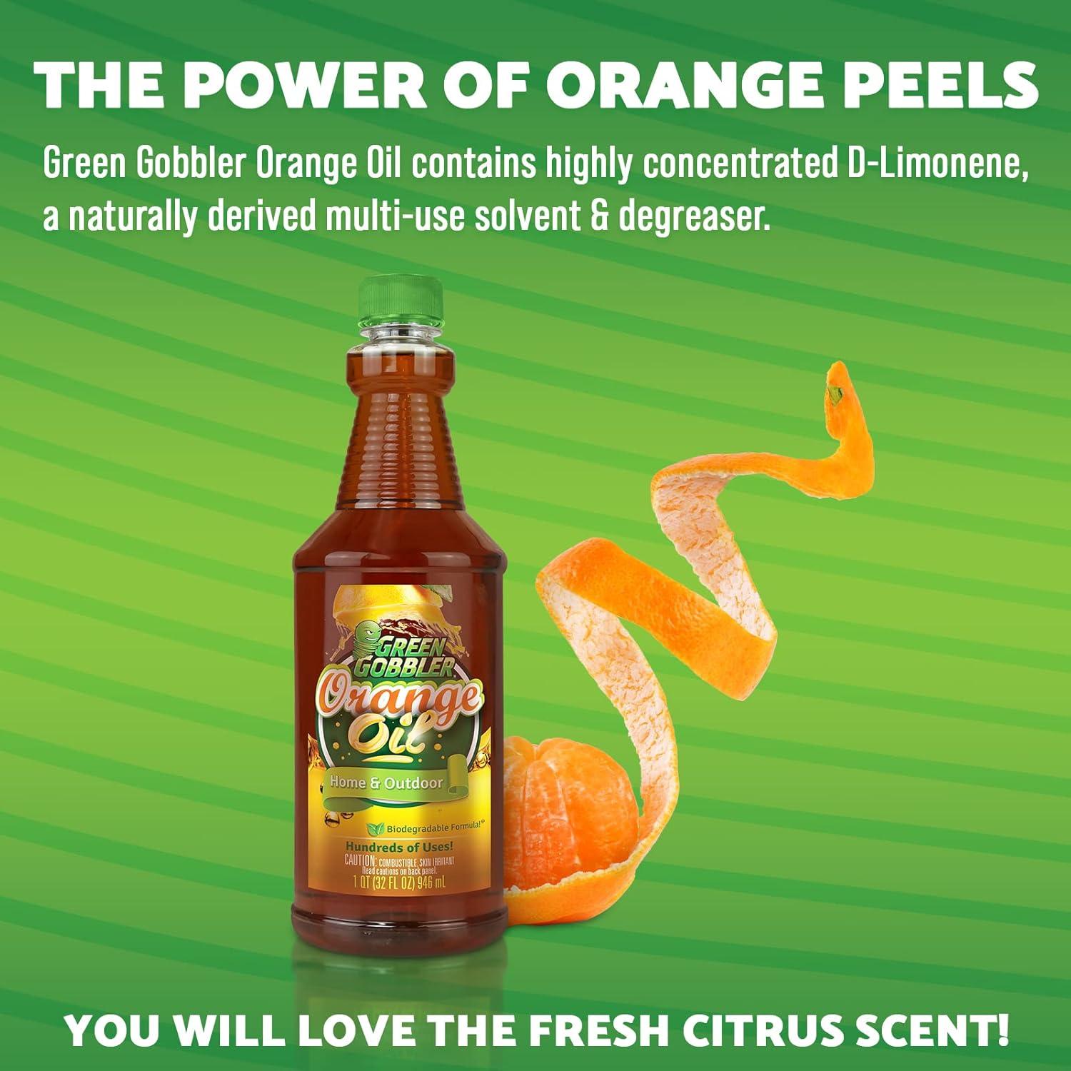 imageGreen Gobbler Cold Pressed Orange Oil Concentrate  225 oz DLimonene MultiPurpose Home and Outdoor Cleaner 2 PACK32 Fl Oz Pack of 2