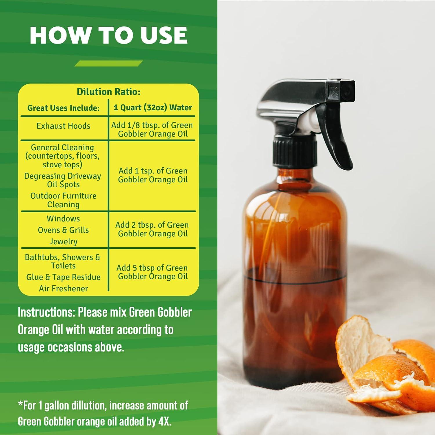 imageGreen Gobbler Cold Pressed Orange Oil Concentrate  225 oz DLimonene MultiPurpose Home and Outdoor Cleaner 2 PACK32 Fl Oz Pack of 2