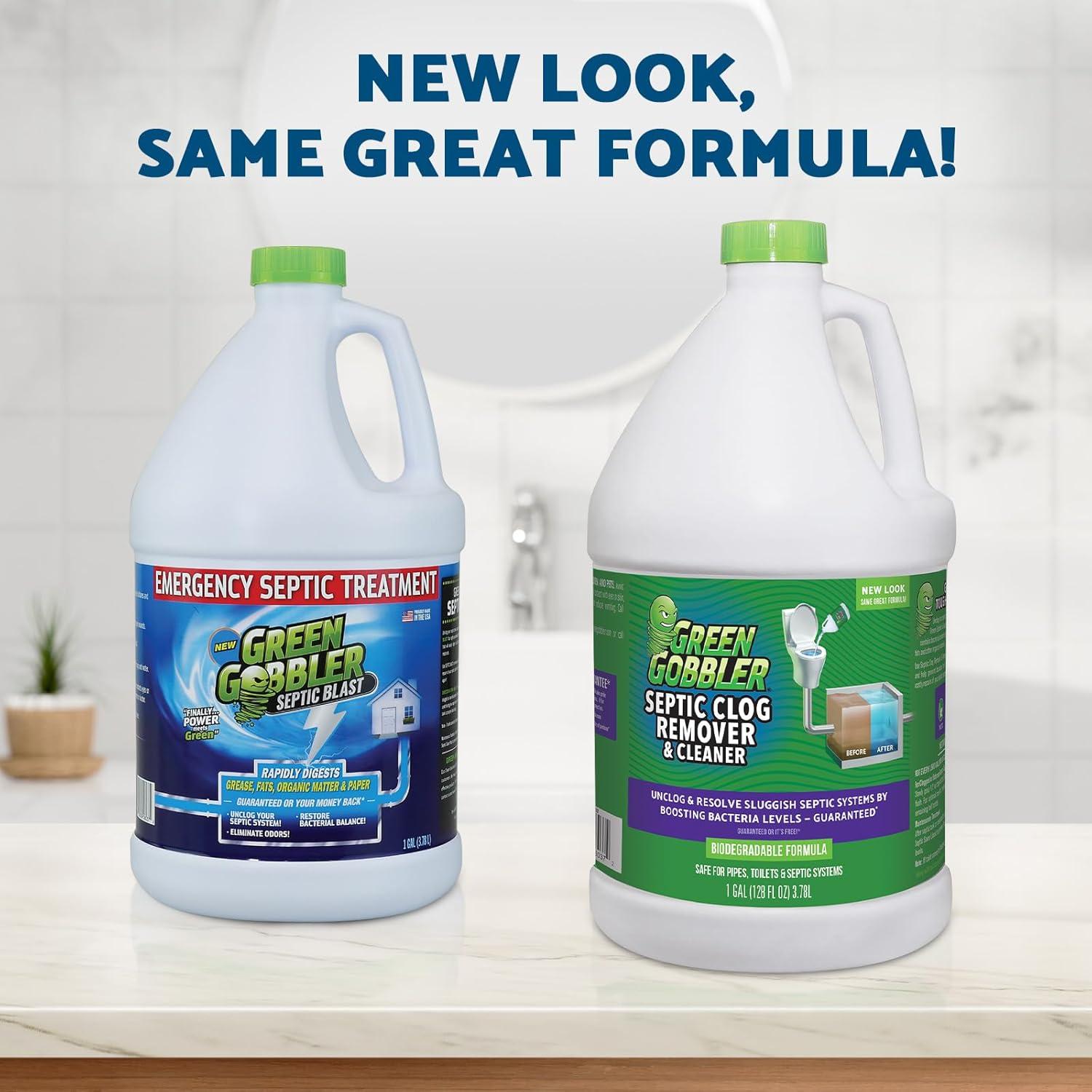 imageGreen Gobbler EMERGENCY Septic Sludge Remover  Septic Tank Clog Remover Treatment for Clogs BackUps ampamp Foul Odors and Overflow Prevention  1 Gallon1 Gallon