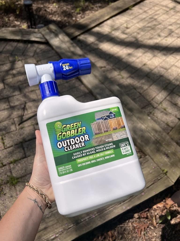 imageGreen Gobbler Mold ampamp Mildew Stain Remover  Outdoor Cleaner Hose End Sprayer  Removes Tough Stains Caused by Algae Mold ampamp Mildew  Safe for Siding Brick Concrete Wood ampamp More 64 oz  2 Pack64 Fl Oz Pack of 2