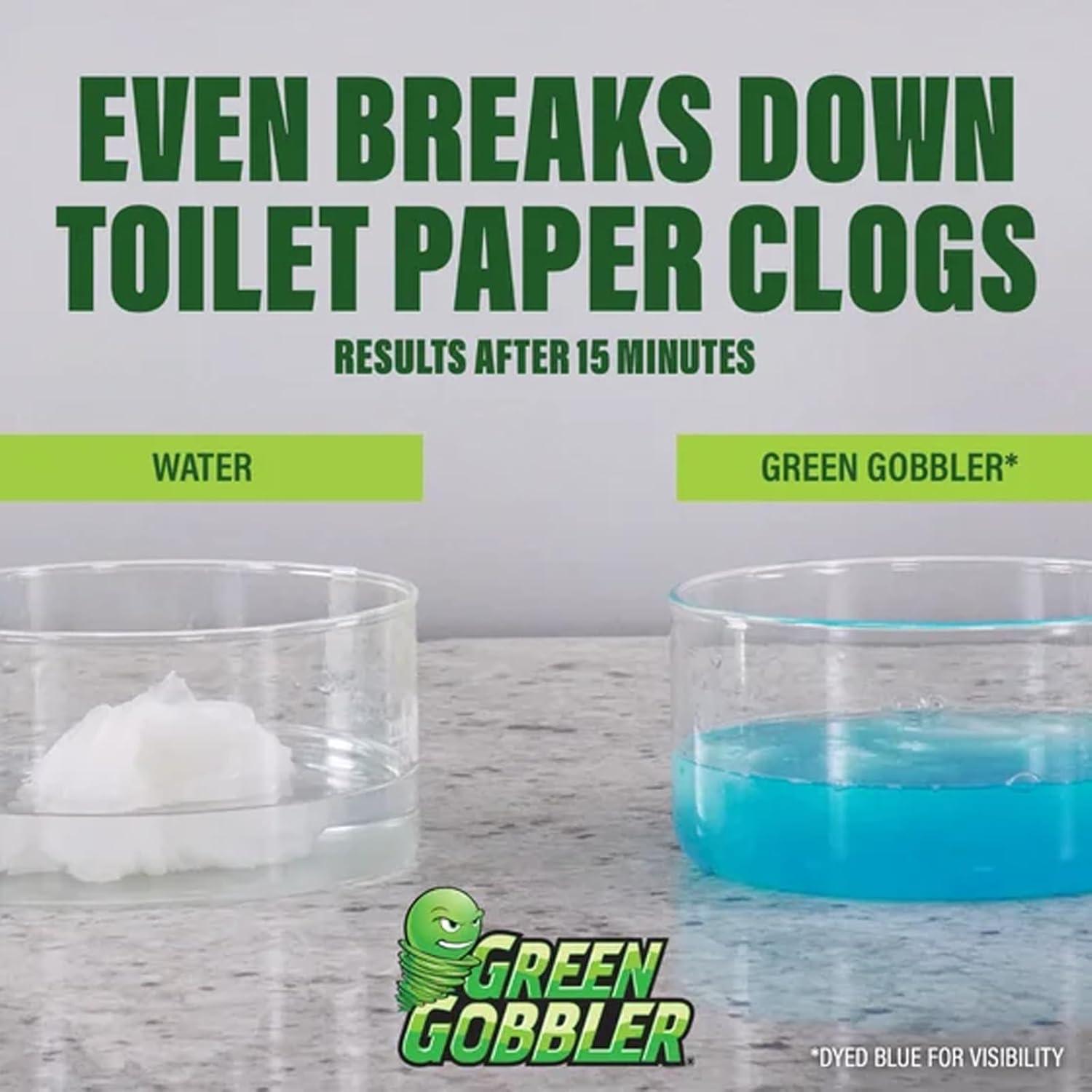imageGreen Gobbler POWDER PLUNGER Toilet Bowl Clog Remover  2 Pack Net WT 165 oz