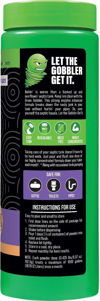 imageGreen Gobbler Septic Tank Treatment Powder  7 in 1 Waste Digestion  4 Month Supply