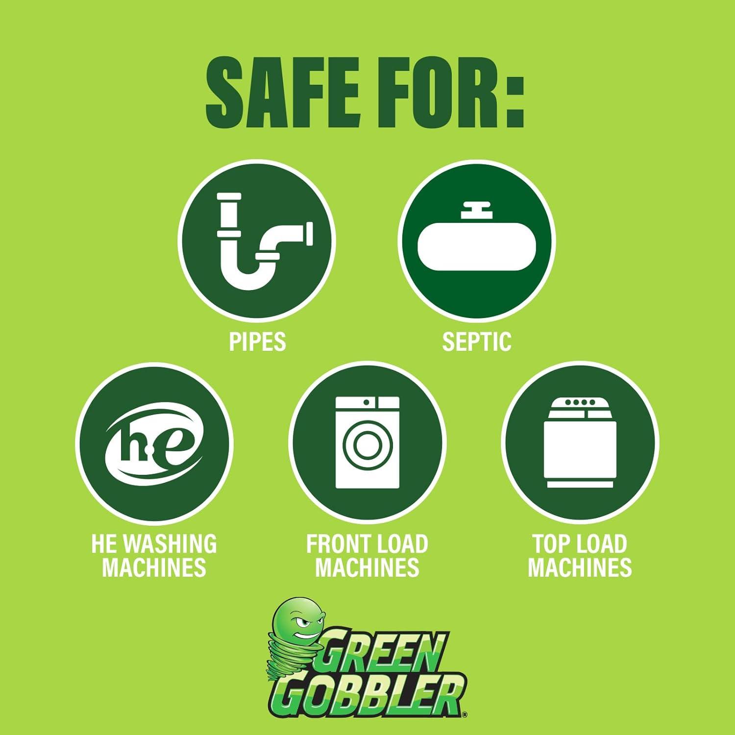 imageGreen Gobbler Washing Machine Cleaner Tablets with Pipe Clean Technology Deodorizer  Front ampamp Top Load Washer  28 Count