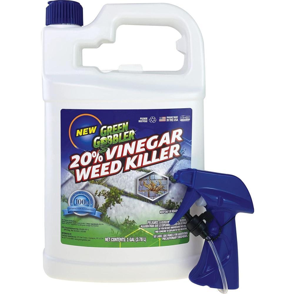 imageGreen Gobbler 20 Vinegar Weed ampamp Grass Killer  Natural ampamp Organic  Concentrated  1 Gallon Spray  Glyphosate Free Herbicide1 Gallon With Trigger
