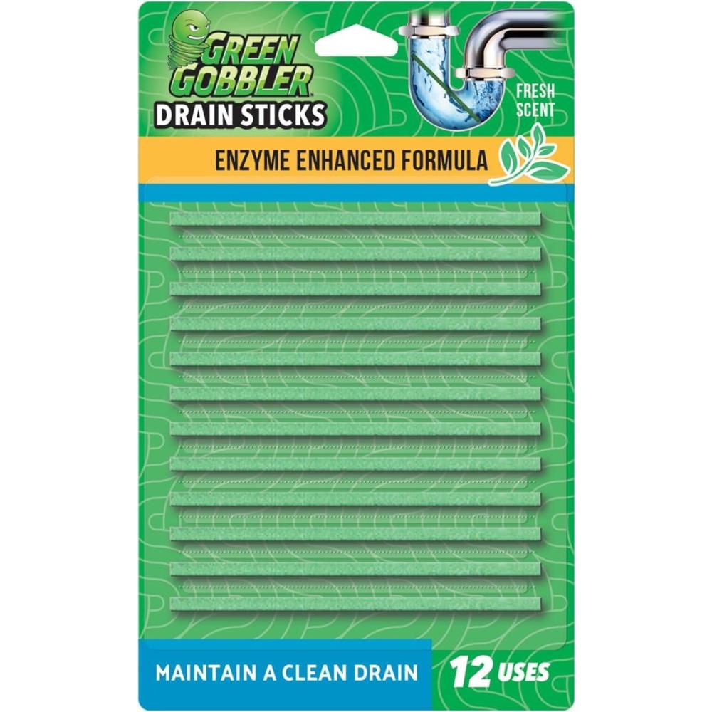 imageGreen Gobbler Drain Cleaner ampamp Deodorizer FRESH SCENT Sticks for Toilet Tanks Sinks Bathtub Drains Washing Machine Drains and Garbage Disposals  24 Pieces12 Pac