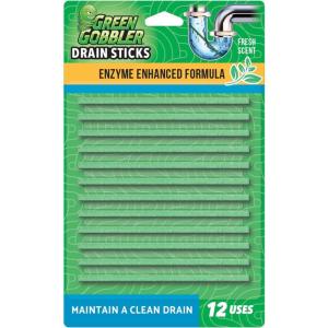 imageGreen Gobbler Drain Cleaner ampamp Deodorizer FRESH SCENT Sticks for Toilet Tanks Sinks Bathtub Drains Washing Machine Drains and Garbage Disposals  24 Pieces12 Pac