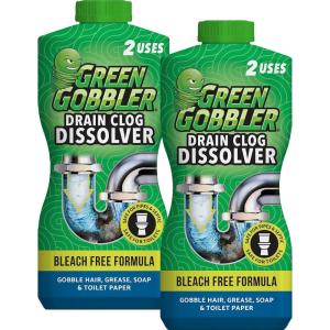 imageGreen Gobbler Liquid Hair Drain Clog Remover ampamp Cleaner For Toilets Sinks Tubs  Septic Safe 2 Pack2 Pack