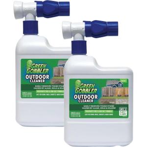 imageGreen Gobbler Mold ampamp Mildew Stain Remover  Outdoor Cleaner Hose End Sprayer  Removes Tough Stains Caused by Algae Mold ampamp Mildew  Safe for Siding Brick Concrete Wood ampamp More 64 oz  2 Pack64 Fl Oz Pack of 2