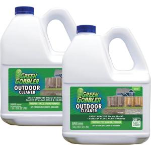 imageGreen Gobbler Outdoor Cleaner Concentrate  Mold ampamp Mildew Stain Remover  Safe for Siding Brick Concrete Wood ampamp More  PhosphateFree Low Salt Formula Safe Near Plants 1 Gallon  2 Pack