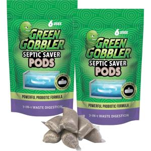 imageGreen Gobbler Septic Tank Enzyme Treatment Packets 6 Month Supply  Powerful ampamp Natural Bacteria to Prevent Costly Septic Issues BackUps12 Count Pack of 1