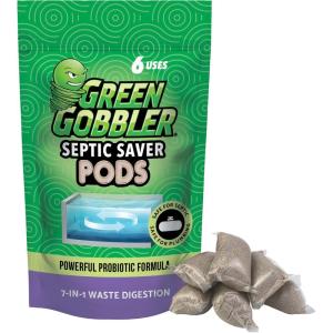 imageGreen Gobbler Septic Tank Enzyme Treatment Packets 6 Month Supply  Powerful ampamp Natural Bacteria to Prevent Costly Septic Issues BackUps6 Pods