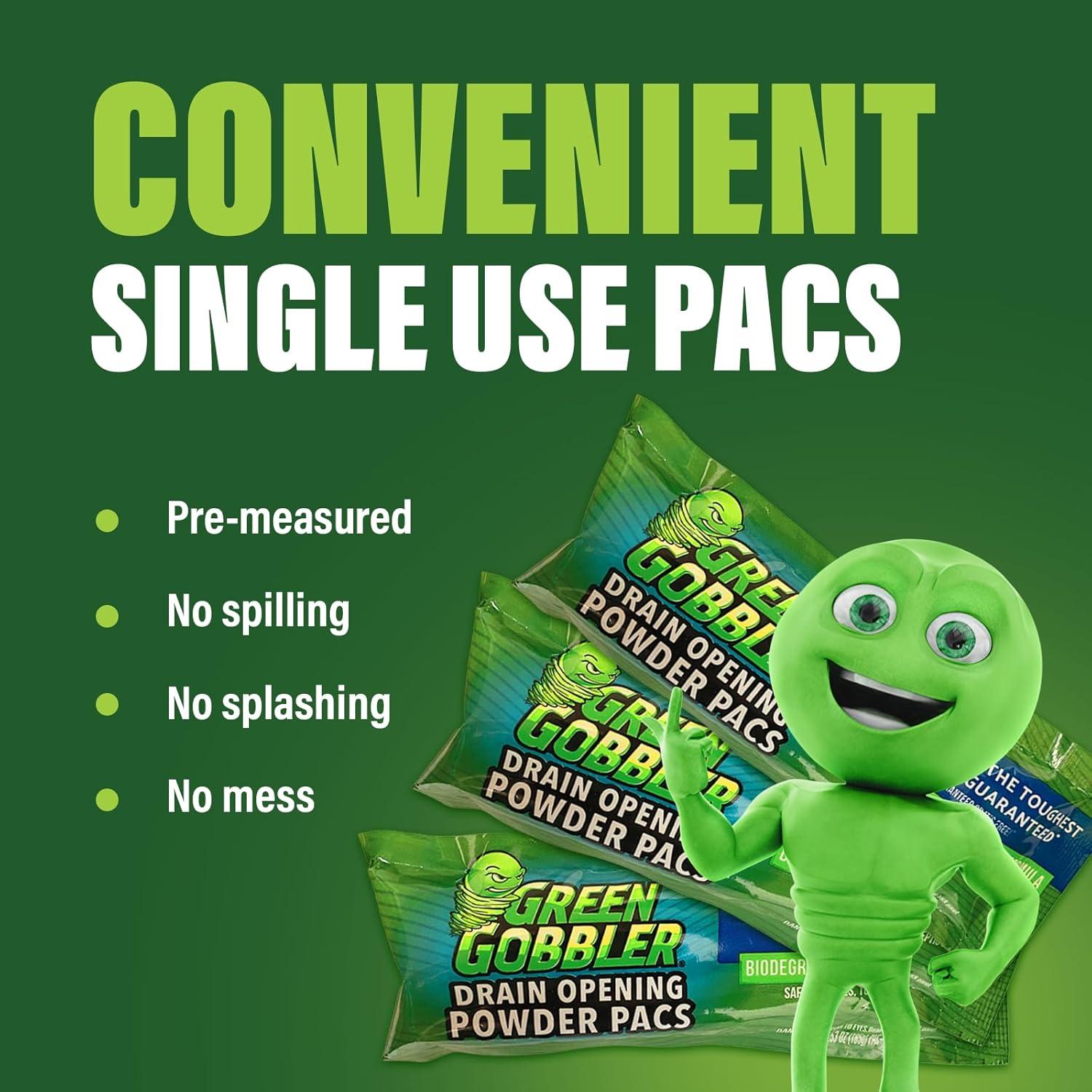 imageGreen Gobbler Drain Clog Remover ampamp Drain Cleaner Powder 5 Pacs ampamp 5 Tools