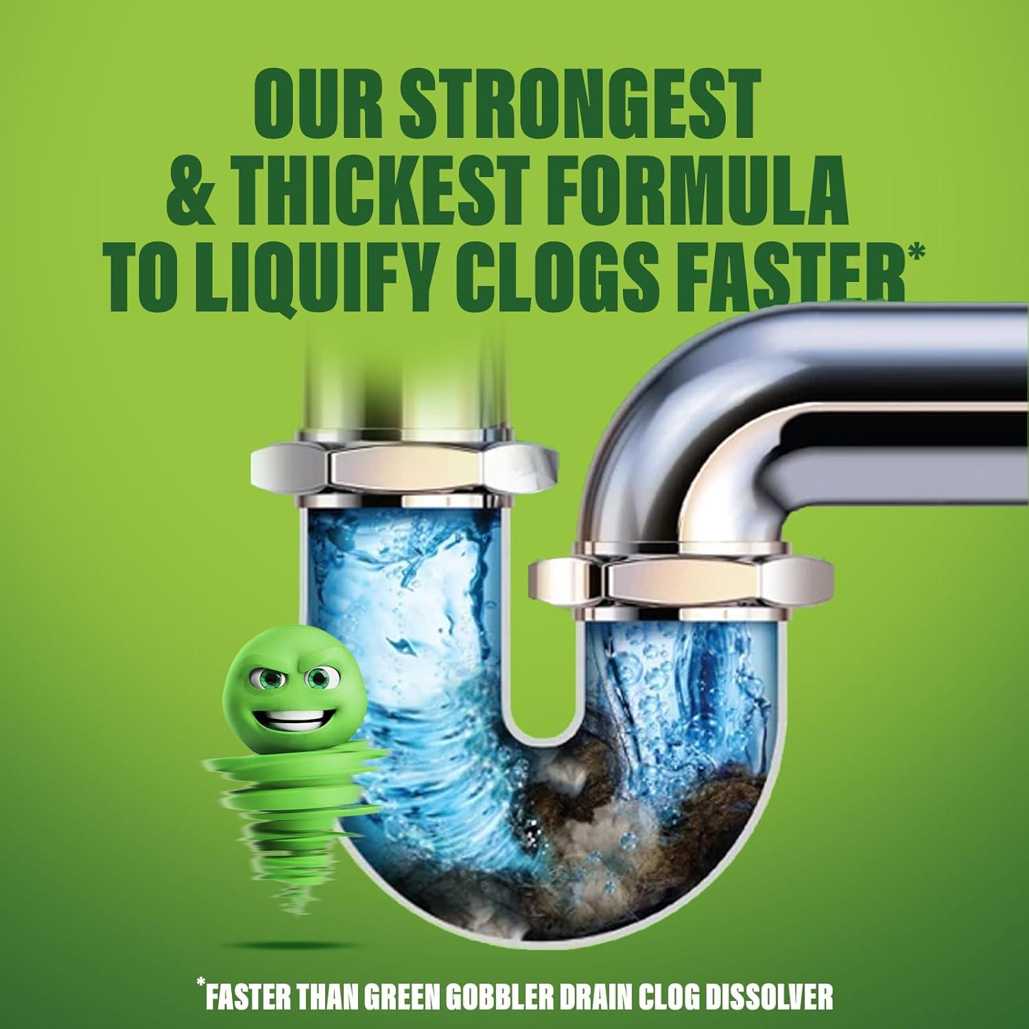 imageGreen Gobbler Industrial Strength Grease and Hair Drain Clog Remover  Drain Cleaner Gel  Safe for Pipes Toilets Sinks Tubs Drains ampamp Septic Systems  1 Gallon