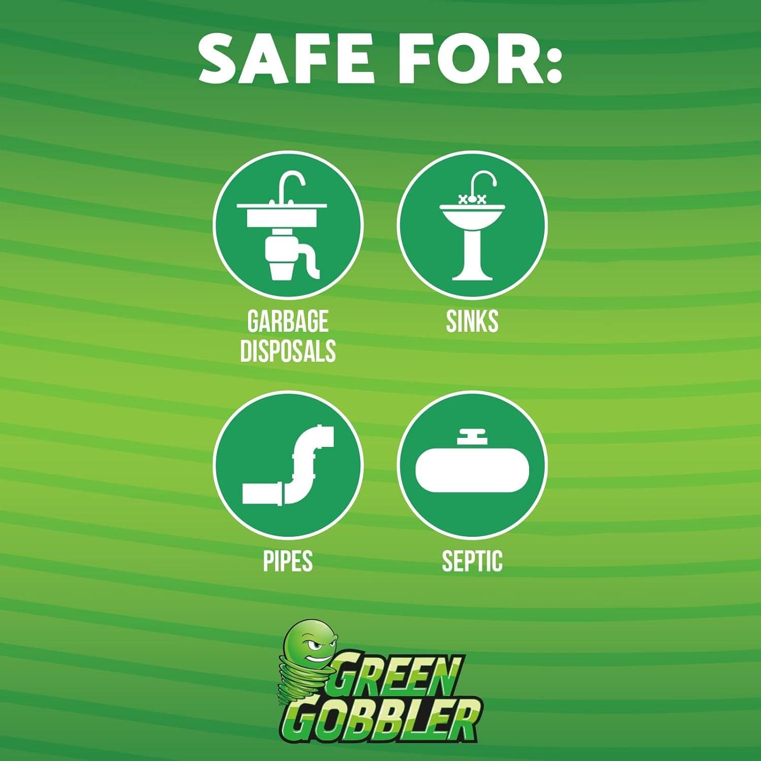 imageGreen Gobbler Ultimate Main Drain Opener  Drain cleaner Hair Clog Remover  Works On Main Lines Sinks Tubs Toilets Showers Kitchen Sinks  64 fl oz64 Fl Oz Pack of 1