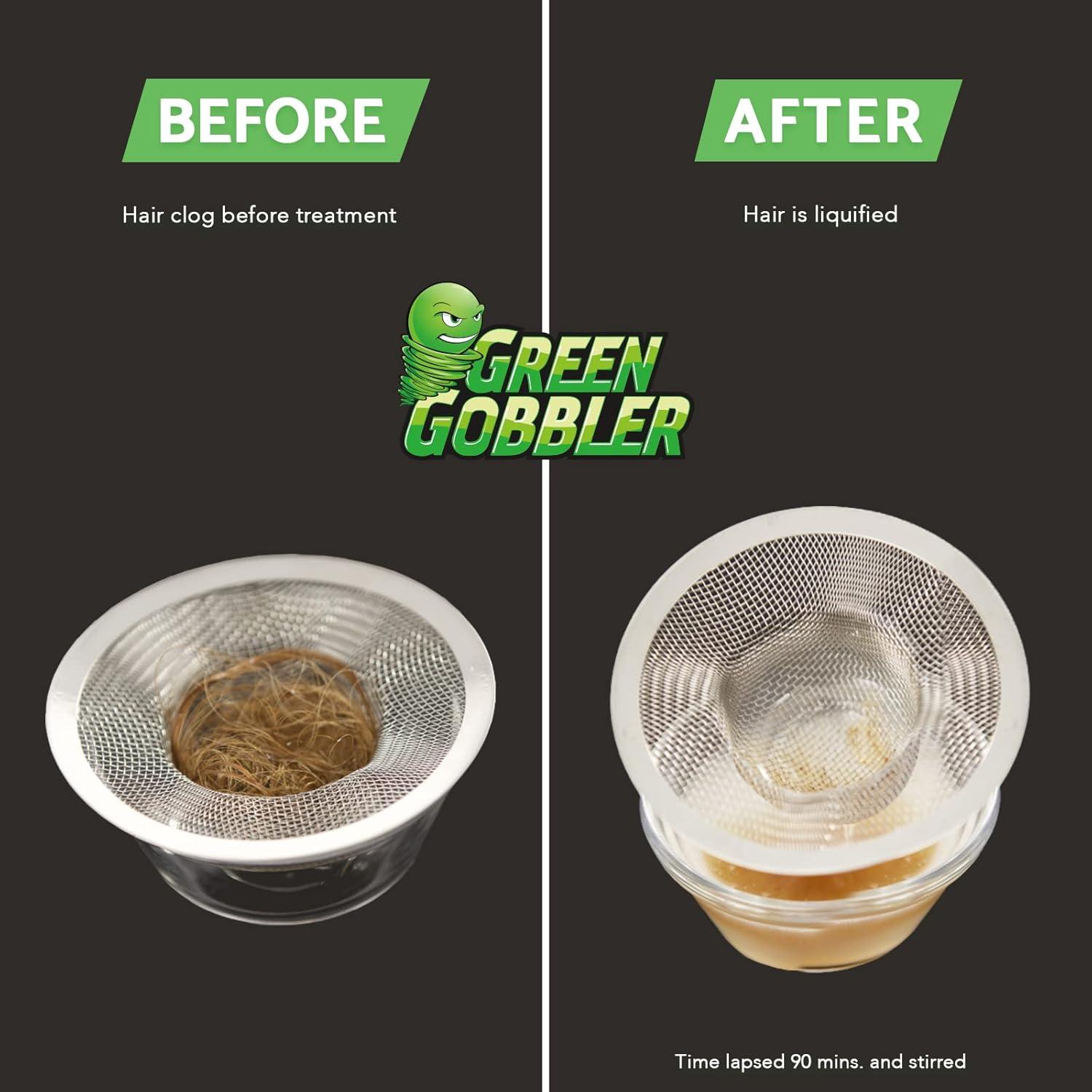 imageGreen Gobbler Ultimate Main Drain Opener  Drain cleaner Hair Clog Remover  Works On Main Lines Sinks Tubs Toilets Showers Kitchen Sinks  64 fl oz7 piece set pack of 1