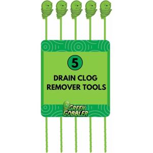 imageGreen Gobbler Hair Grabber Drain Snake  5 Pack Great for Sink ampamp Shower Clogs