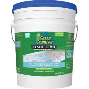 imageGreen Gobbler Pet Safe Ice Melt Effective to 15 Fahrenheit  15lb Pail  Fast Acting Treatment  Magnesium Chloride Ice Melt Pellets  No Concrete Damage