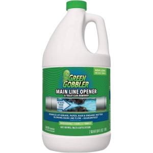 imageGreen Gobbler Ultimate Main Drain Opener  Drain cleaner Hair Clog Remover  Works On Main Lines Sinks Tubs Toilets Showers Kitchen Sinks  64 fl oz64 Fl Oz Pack of 1